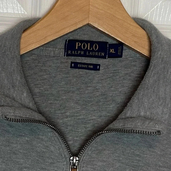 Polo Ralph Lauren Estate Rib Men’s XL Gray textured full zip jacket Preppy Y2K - Picture 7 of 7